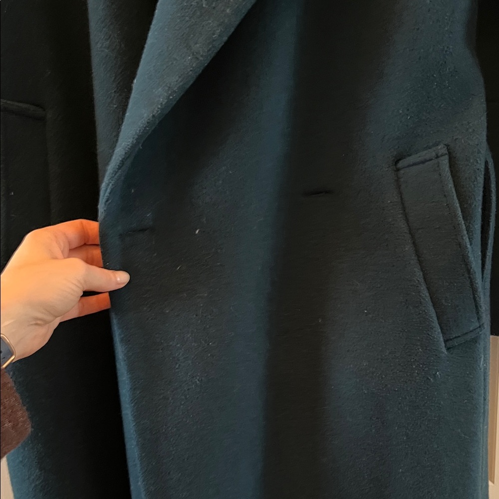 Peter Som Collect Teal Women's Coat L wool blend - Picture 10 of 10